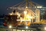 ID 1835 PORT OF AUCKLAND, NZ - Axis Fergusson Container Terminal at night.